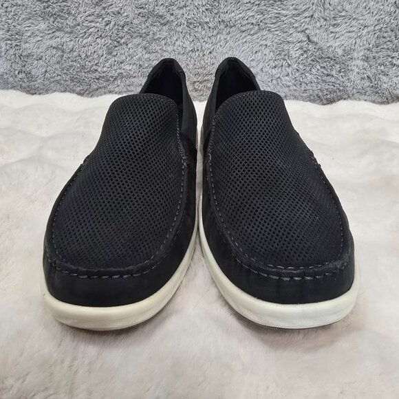 Ecco Men's S Lite Black Nubuck Leather Slip On Moc Shoe Sizes  NEW Resort Prep - Picture 6 of 9